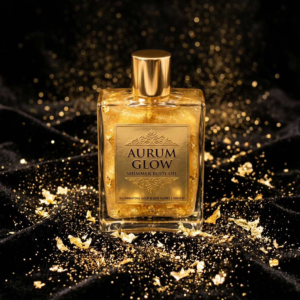 Aceite Corporal Iluminador con Destellos Gold — Happy Girl